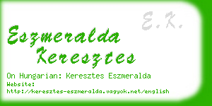 eszmeralda keresztes business card